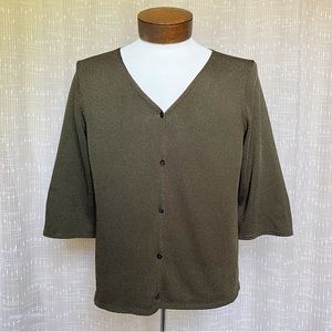 Eileen Fisher Lightweight Knit 3/4 Sleeve Cardigan